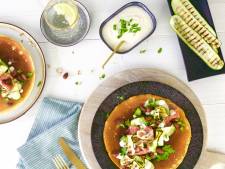 Wat Eten We Vandaag: Hartige pannenkoeken met parmaham en yoghurt