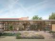 De entree van het vernieuwde gemeentehuis van West Betuwe in Geldermalsen.