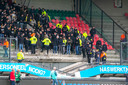 Het deels ingestorte uitvak van De Goffert. De onderste rijen zijn tegenwoordig staanplaatsen.
