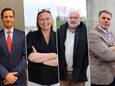 V.L.N.R.: Antoine Geerinckx, schepen in Knokke-Heist. Daphné Dumery, voormalig burgemeester van Blankenberge, 
burgemeester van Middelkerke Jean-Marie Dedecker en Bram Degrieck, burgervader van De Panne.