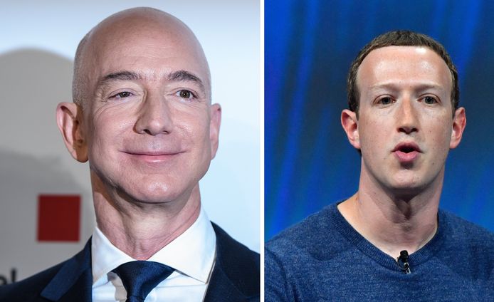 Jeff Bezos en Mark Zuckerberg
