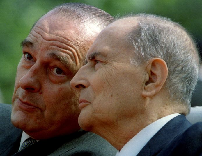 Jacques Chirac met François Mitterrand in 1995.