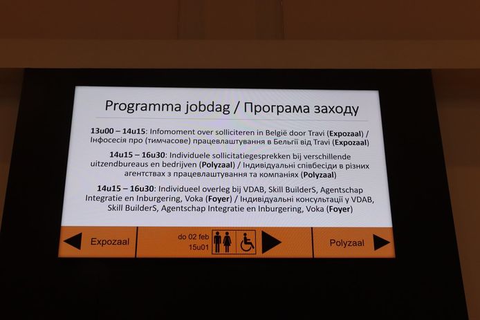 Op de jobdag waren Oekraïense tolken aanwezig zodat de werkzoekenden in hun moedertaal konden communiceren.
