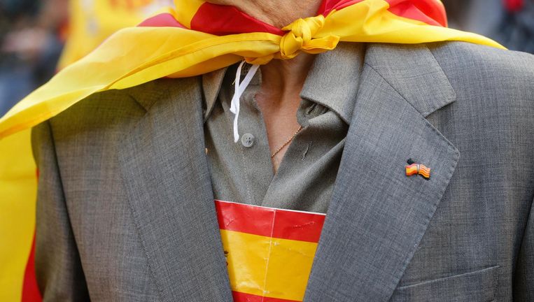 Demonstrant in Barcelona. Beeld epa