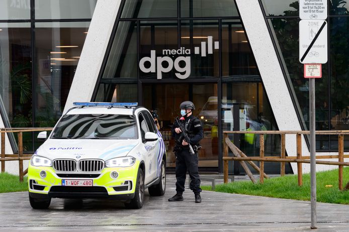 Het gebouw van DPG Media aan het Mediaplein in Antwerpen.