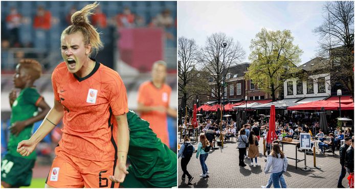 Jill Roord scoorde in de openingswedstrijd van Oranje op de Olympische Spelen en Enschede steekt twee ton in de terrassen.