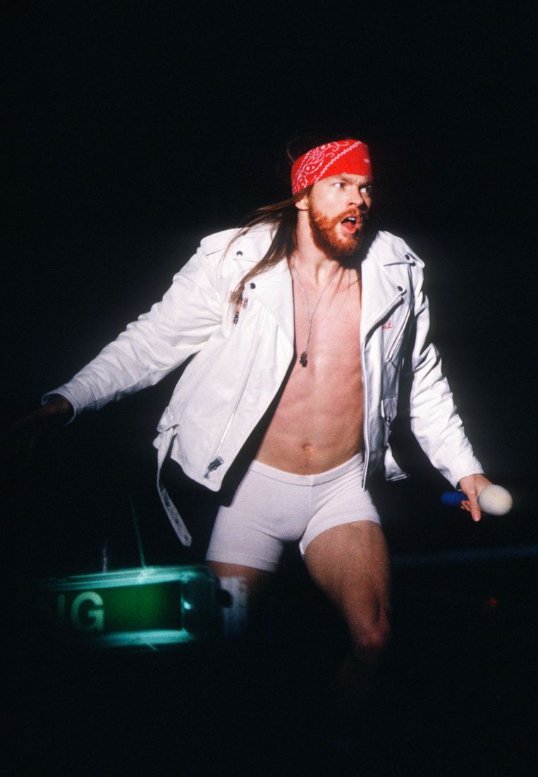 Axl Rose van Guns N’ Roses in De Kuip in Rotterdam, 1992. Beeld gie Knaeps