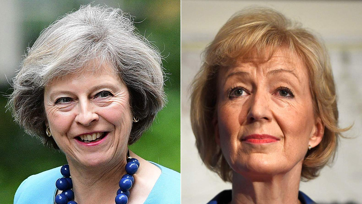 Theresa May en Andrea Leadsom. Beeld AFP