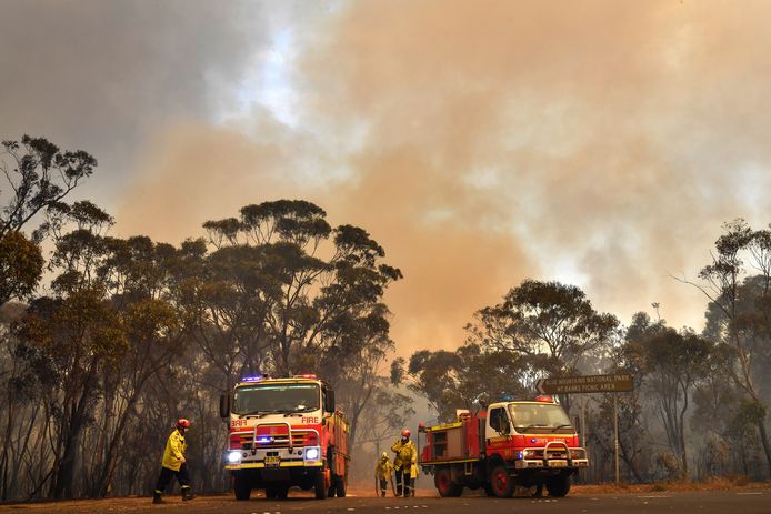 Brandweerlui in actie in New South Wales.
