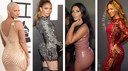 Amber Rose, Jennifer Lopez, Kim Kardashian en Beyoncé (vlnr)