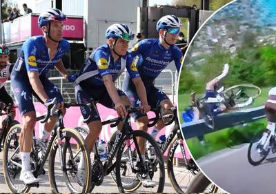Evenepoel stapt met kneuzingen en schaafwonden uit Giro na val over vangrail: “Het heeft weinig zin om verder te koersen”