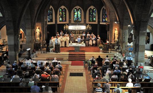 De bedevaart ging gepaard met een kerkdienst.