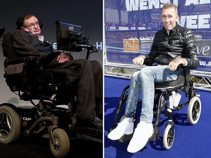 Stephen Hawking (l) en Fernando Ricksen.