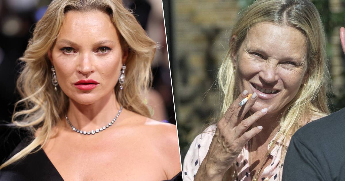 Almost Unrecognizable Kate Moss Spotted Smoking Outside London Restaurant