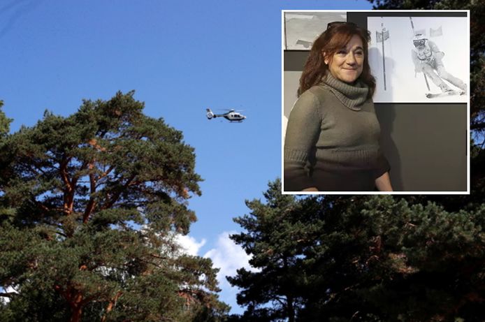 De Spaanse politie zette onder andere helikopters in voor de zoektocht naar oud-skiester Blanca Fernandez Ochoa (inzet).