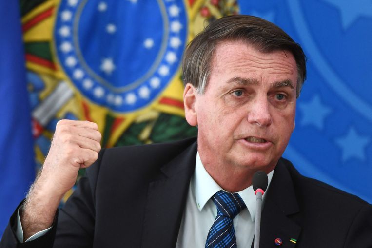 Huidig president Jair Bolsonaro. 'Hij heeft het coronavirus nog steeds niet begrepen', zegt Cardoso.  Beeld AFP