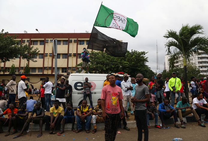 Demonstranten protesteren in Nigeria.
