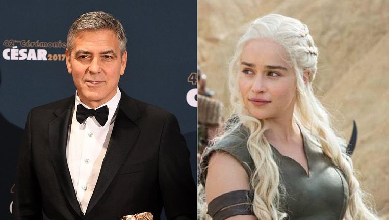 George Clooney en Daenerys Targaryen. Beeld epa