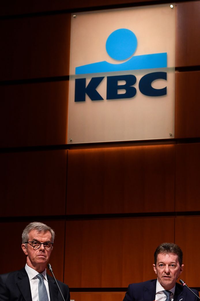 KBC CFO Rik Scheerlinck en CEO Johan Thijs