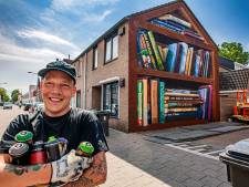 Buurt levert boeken, graffitikunstenaar JanIsDeMan de kast: ‘Ik zet Tilburg op zijn kop’