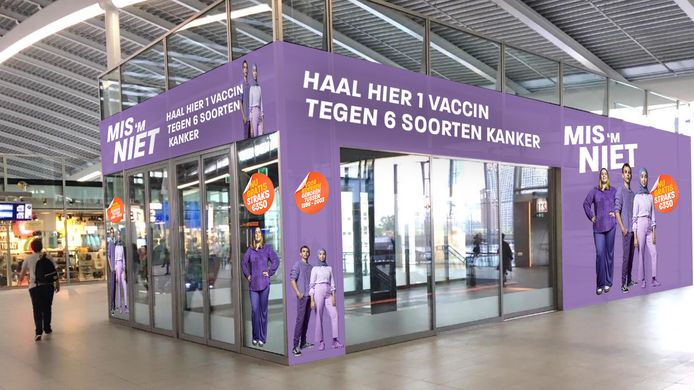 Zo ziet de tijdelijke HPV-vaccinatielocatie op Utrecht CS eruit.