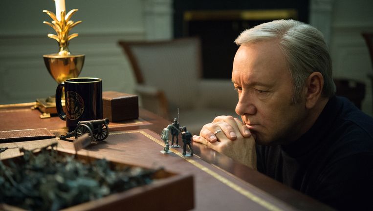 Frank Underwood (Kevin Spacey) in House of Cards. Beeld Netflix