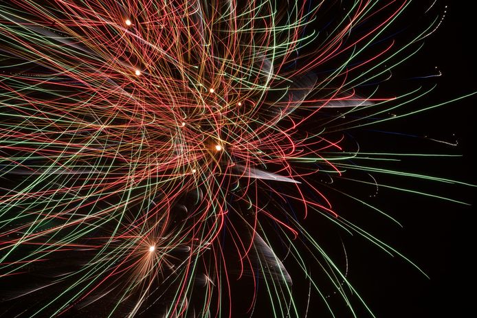 Vuurwerk boven Eindhoven tijdens de afgelopen jaarwisseling