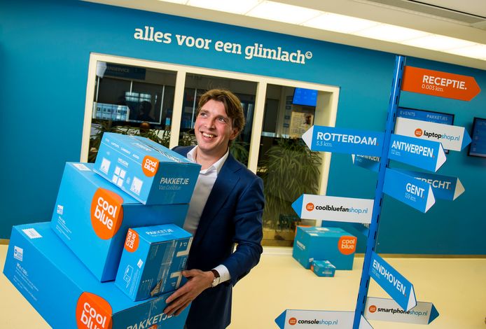 Coolblue-oprichter en baas Pieter Zwart. Zijn webwinkel haalde vorig jaar ruim 850 miljoen euro omzet en schiet dit jaar door het miljard heen.