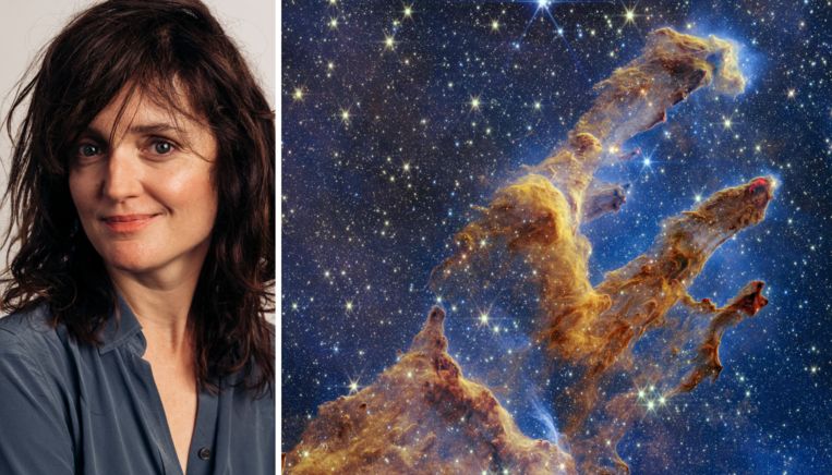 Barbara Debusschere: 'Dankzij de supertelescoop kan iedereen zich nu vergapen aan de één van de mooiste bezienswaardigheden in de kosmos.' Beeld Eva Beeusaert - AFP