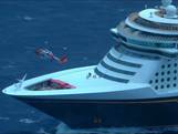 Helikopter tilt zwangere vrouw van Disney-cruiseschip