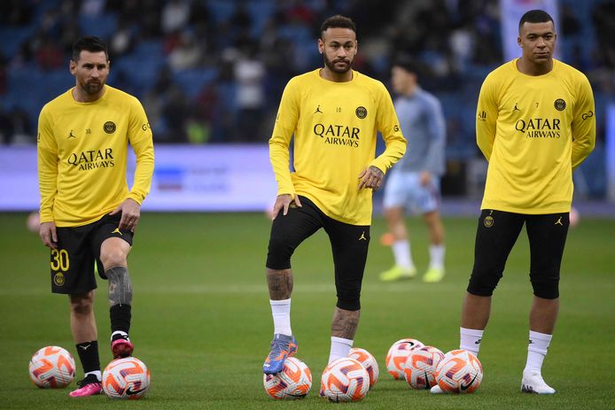 Lionel Messi, Neymar en Kylian Mbappe.