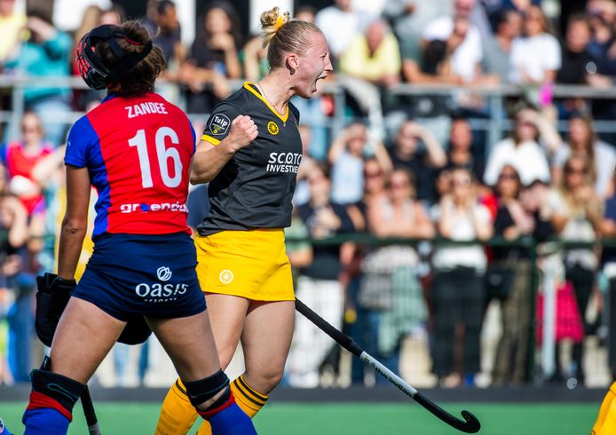 Charlotte Englebert is happy with HC Den Bosch's 1-1 result against SCHC.