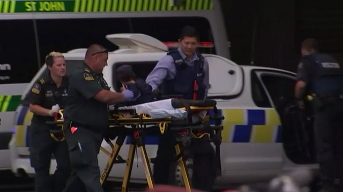 Hulpverleners na de aanslag in Christchurch