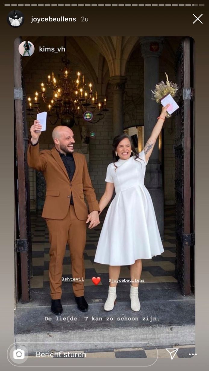 Joyce Beullens deelde enkele foto's van haar huwelijk in haar Instagram Stories.