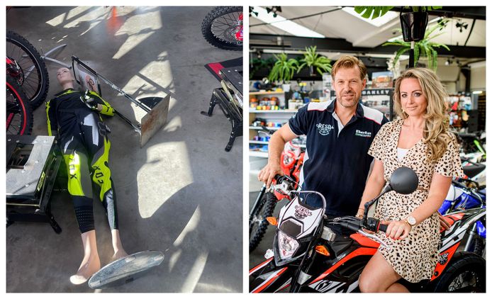 René en Martine Satink van Resa Racing. Martine: „Op de pop zat een helm van 600 euro. Zelfs die pakten ze nog snel mee.”