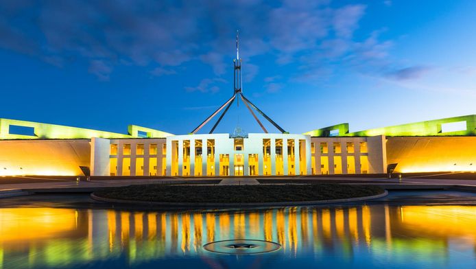 Het Australische parlementsgebouw in Canberra.