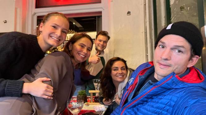 Mila Kunis en Ashton Kutcher eindigen ‘Ronde van Vlaanderen’ voorlopig in Brugs restaurant: ‘Ze gedroegen zich als een heel normaal gezin’