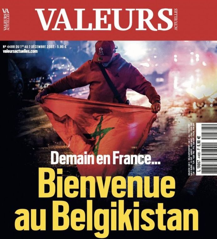 La Une de l'hebdomadaire français "Valeurs actuelles"