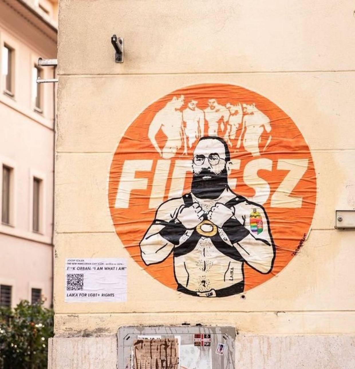 De muursticker in Rome Beeld Twitter