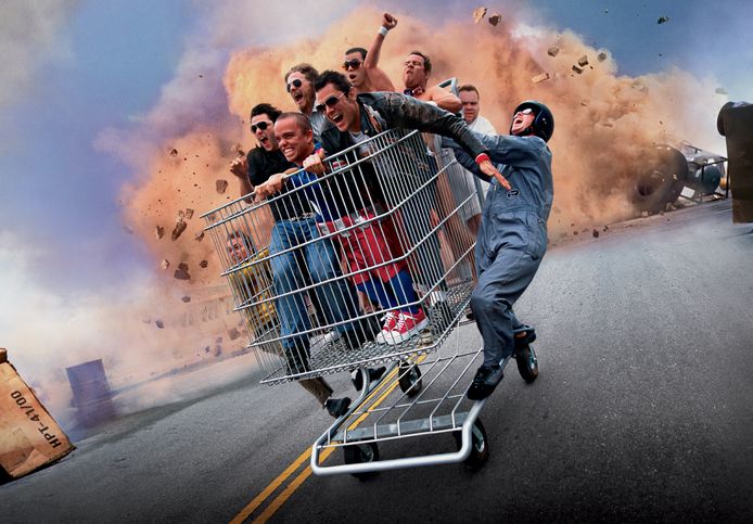 Op de foto: de originele cast van 'Jackass'.