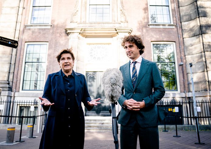 Lilianne Ploumen (Pvda) en Jesse Klaver (Groenlinks) tijdens de regeringsvorming in Nederland.