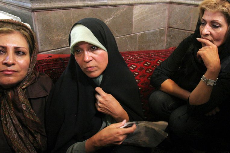 Archiefbeeld. Faezeh Hashemi tijdens een protest in een Moskee in de Iraanse hoofdstad Teheran. (28/06/2009)
 Beeld Reuters
