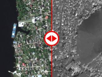 Satellietbeelden tonen enorme verwoesting na instorten Kachovkadam in Oekraïne