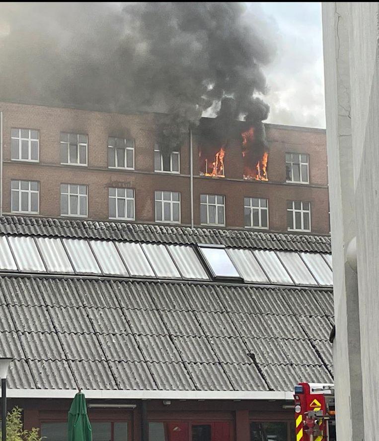 Fire in the UA building near the Prinsstraat. 