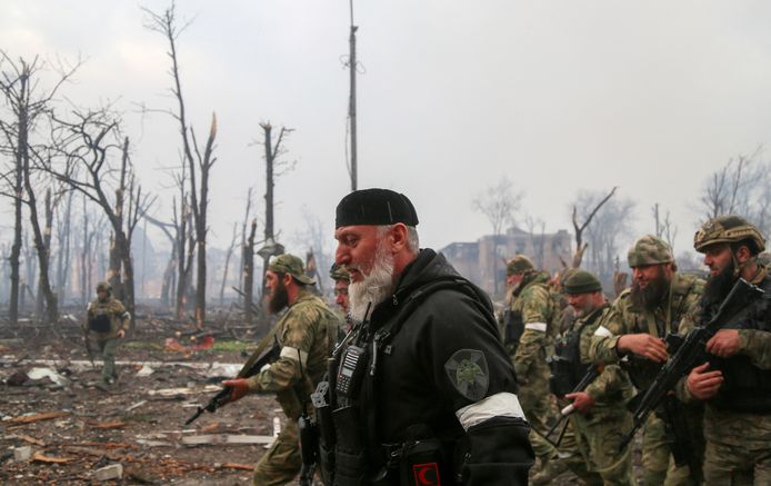 Adam Delimkhanov, 53, in the southern Ukrainian port city of Mariupol in April 2022.