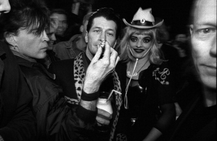 1996: Herman Brood viert zijn vijftigste verjaardag in Paradiso, met onder anderen Nina Hagen.  Beeld Redferns