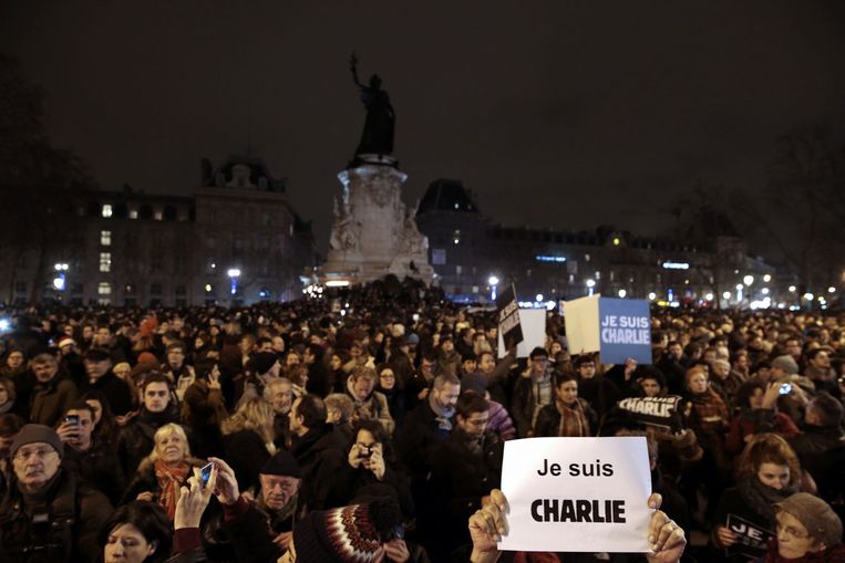 Protestanten op het Place de la Republique. Beeld anp