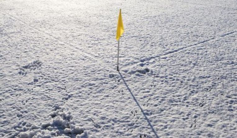 Verschillende duels in de eerste divisie zijn afgelast in verband met het winterweer. ANP Beeld 