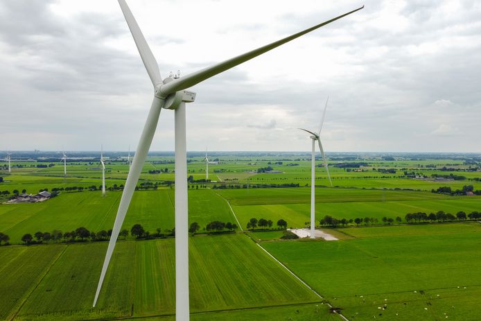 Een voorbeeld van windturbines in de omgeving van Nieuwleusen.