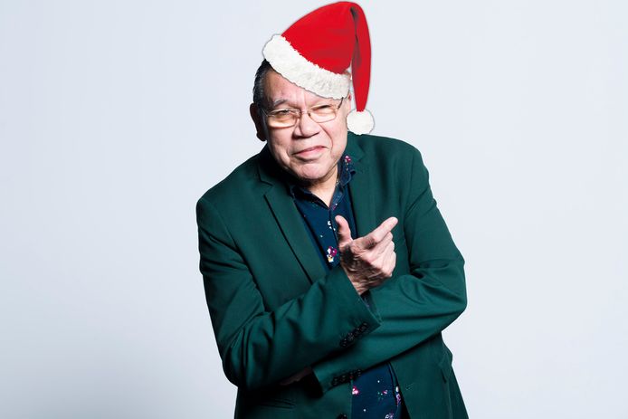 Roy Grünewald met een kerstmuts.